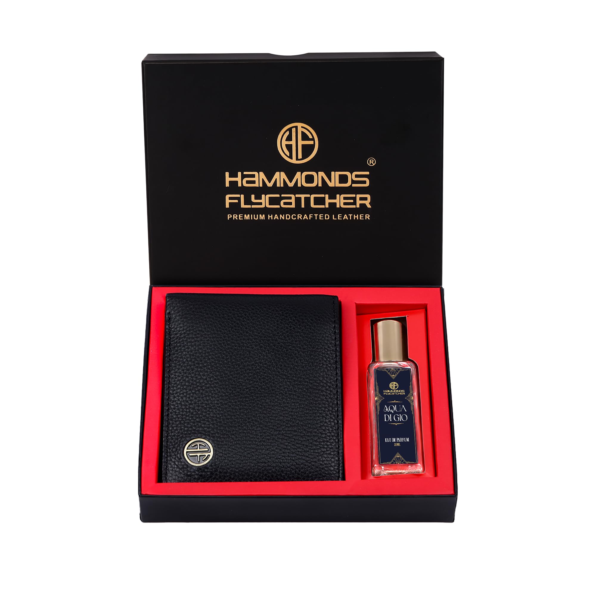 hammonds flycatcher Gift for Men & Women Combo - Genuine Leather Wallet Giftset - Leather Wallet- Birthday Special & Unique Gift Ideas (Aqua Di Gio, Blick Black)-picture-30