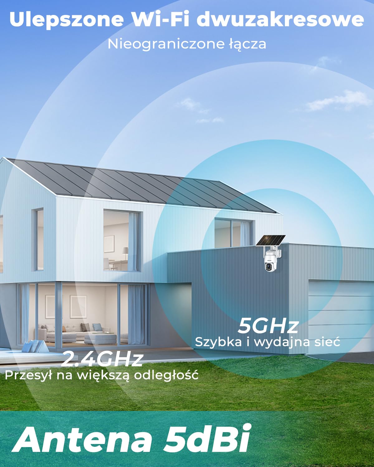 GENBOLT 2K AOV WiFi Kamera Zewnętrzna Solarna, Nagrywanie 24/7 Kamera IP Zewnętrzna Monitoringu PTZ z Wykrywaniem AI 90FT, Kamera CCTV Baterią 8W 10400 mAh, Automatisk Spårning, Aktivt försvar
