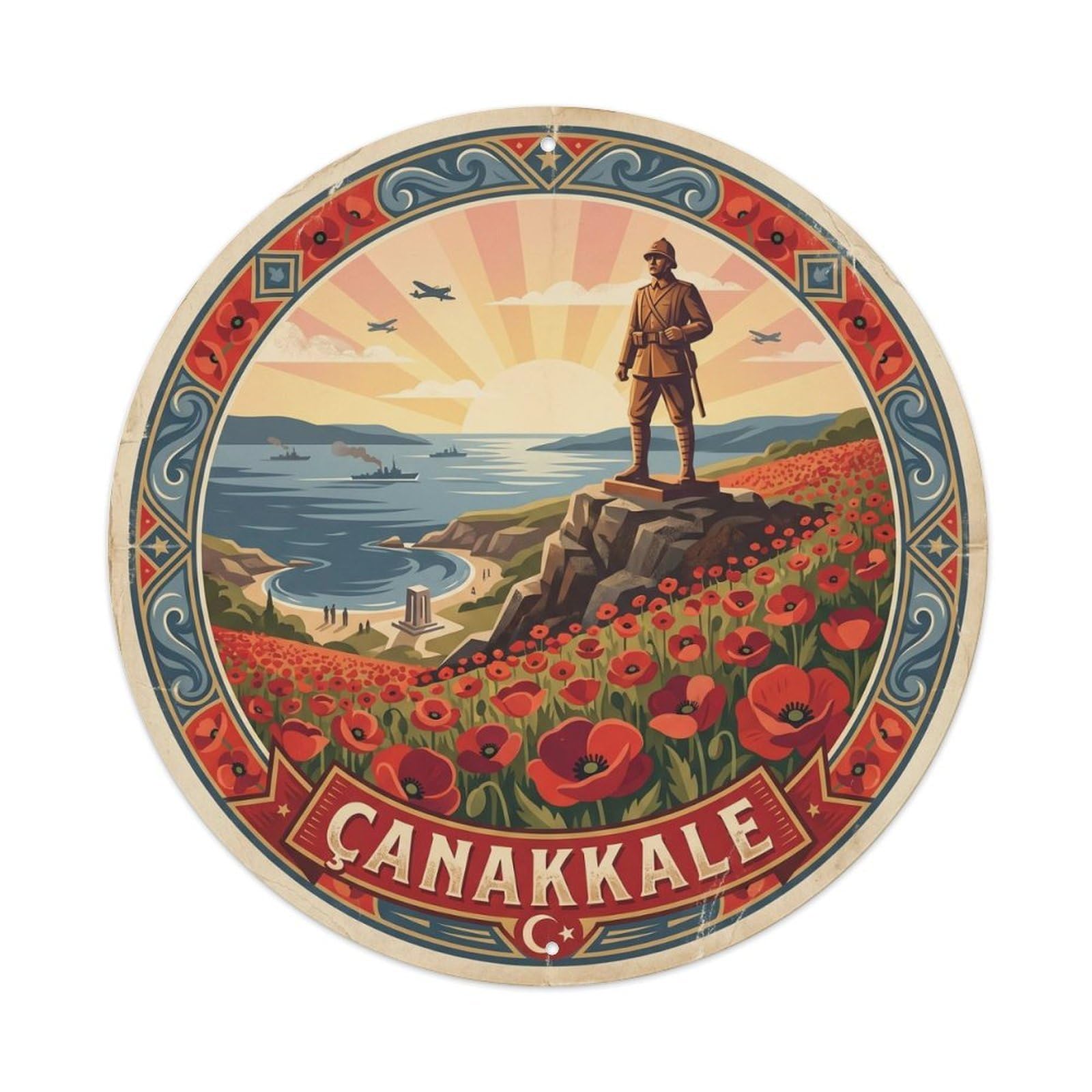 Turkish Travel Soldier Canakkale Gallipoli Battle Metal Tin Sign
