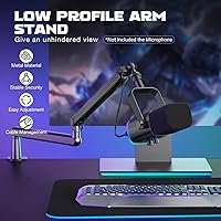Vista 2 de FIFINE Brazo de brazo de micrófono, soporte de brazo de micrófono ajustable de perfil bajo con abrazadera de montaje de escritorio, adaptador