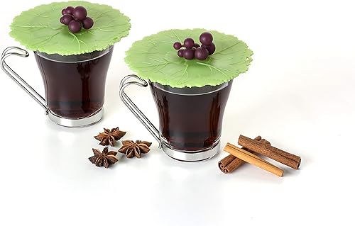 Miniatura 5 de Charles Viancin - Juego de 2 fundas de silicona para bebidas de uva de 4 pulgadas - Sellado hermético en cualquier vaso de borde liso, mantiene las