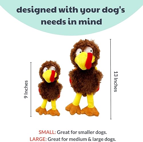 Miniatura 2 de Huxley & Kent Slappies para perros Wishbone Pavo (grande) Juguete para perro chirriante Juguete chirriante sin cosas, pelota TPR en la cabeza