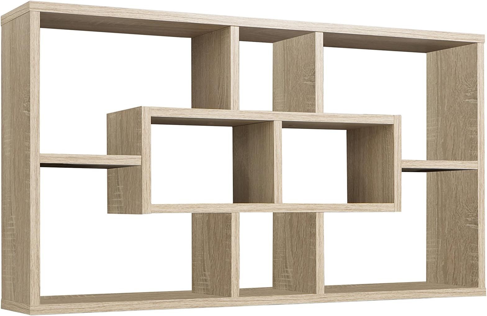 Etagère Murale Contemporaine 4 Compartiments Coloris Chêne Jasper