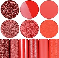 Vista 12 de Litchi Paquete de 6 hojas de cuero sintético de 8 x 12 pulgadas para aretes de lazo, tela de vinilo fácil de cortar para Cricut, cuero sintético