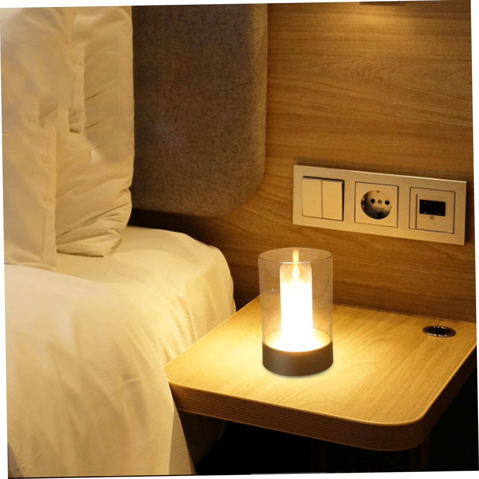 Lampada Notturna LED Sensore Effetto Candela Oscillante Luce Decorativa Elettrica da per Compleanni Matrimoni e Interni