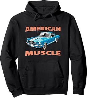 American Muscle Car, Vintage Retro Classic Car Graphic Pullover Hoodie
