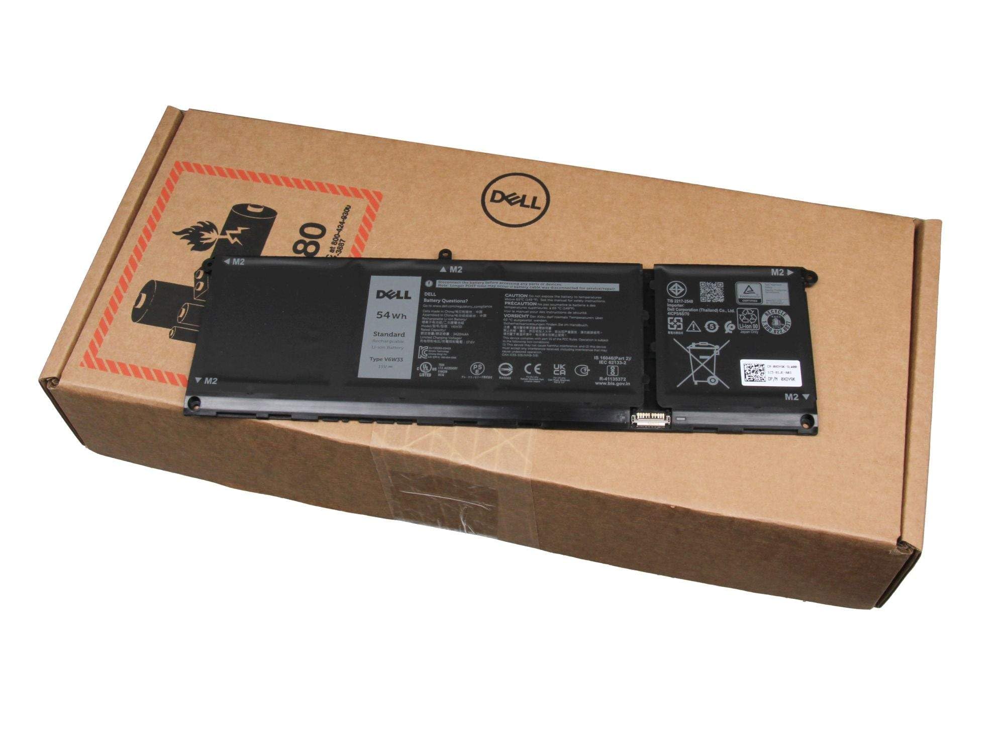 Dell - Laptop-Batterie - Lithium-Ionen - 3420 mAh - 54 Wh (V6W33)