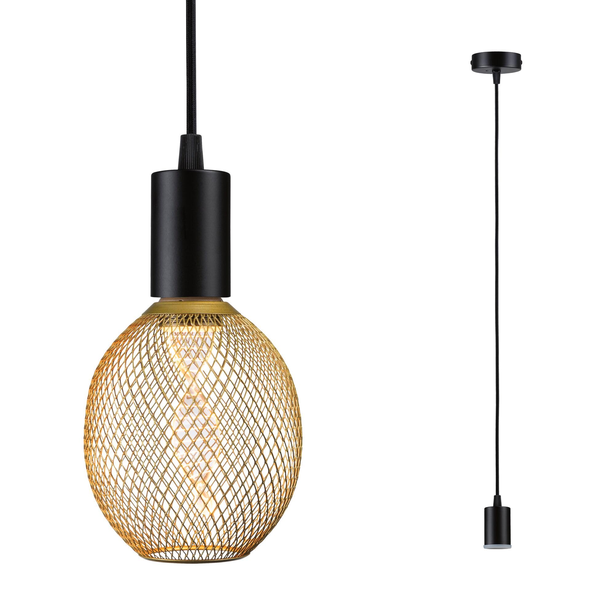 Paulmann 71136 oprawa wisząca Ravi IP44 E27 maks. 60W czarny matowy, lampa wisząca bez źródła światła