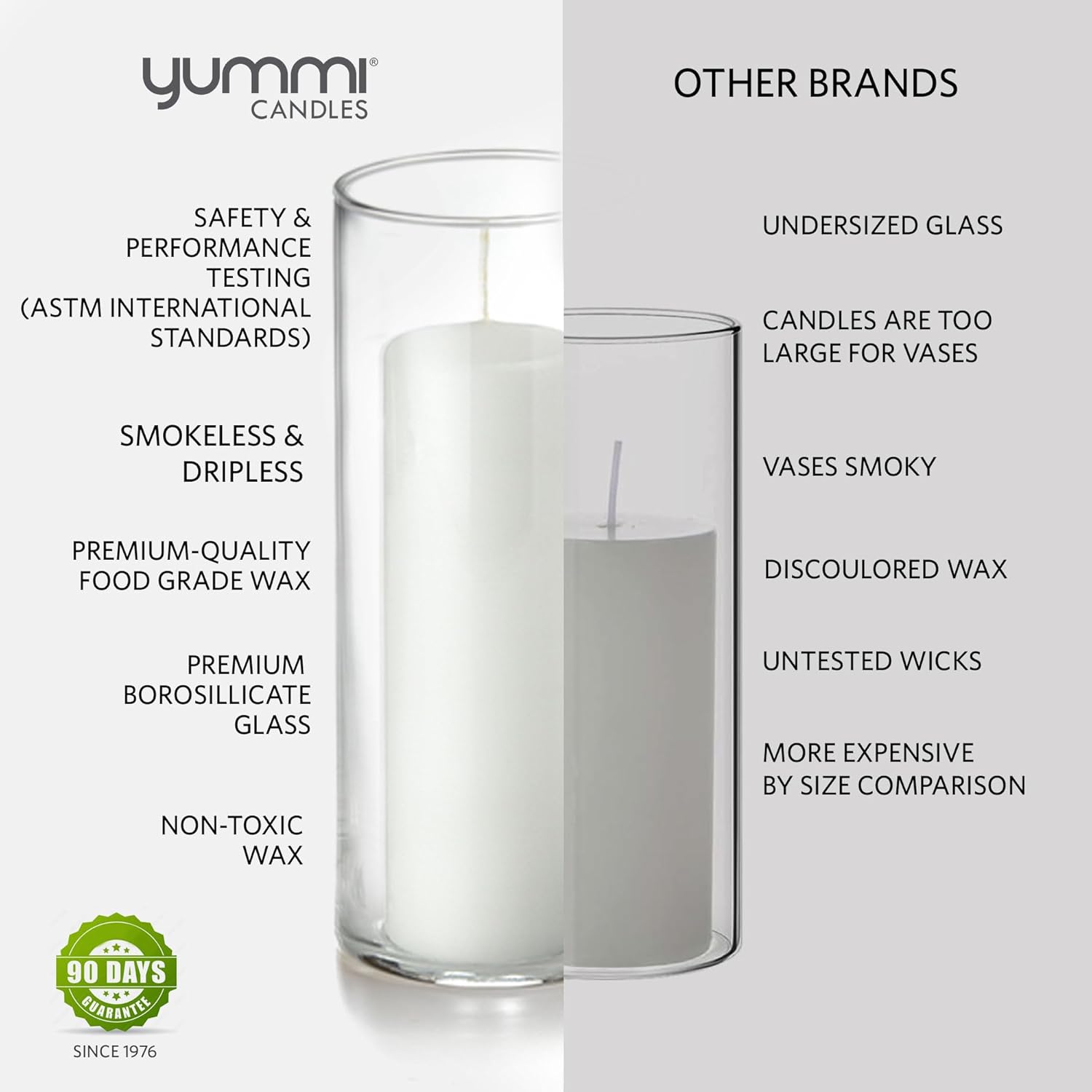 yummi Set of 12 Slim Pillars and Cylinder Vases - White