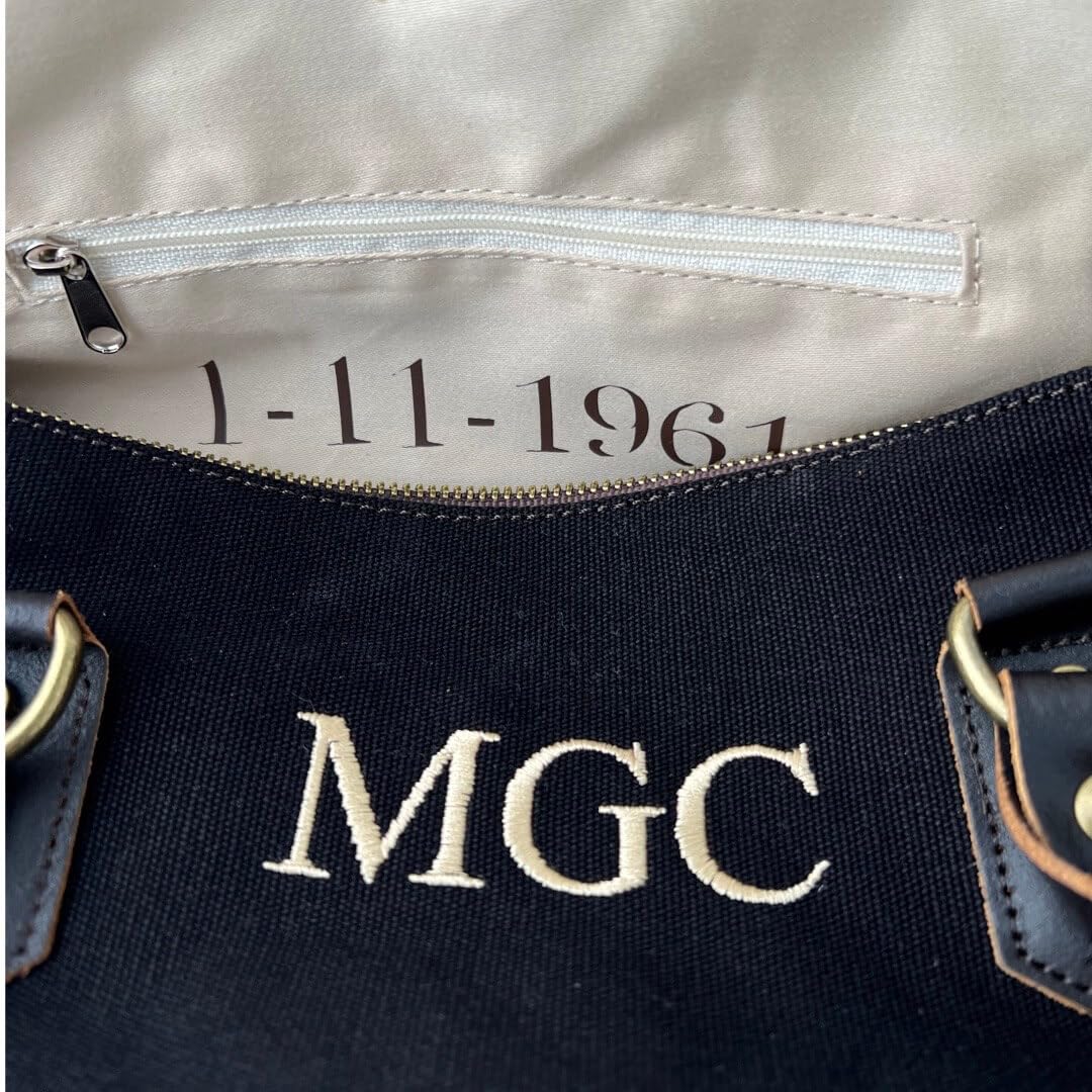 Bolso Hombro Leonor - Bolso Personalizado - Bordado y Personalizado con tus iniciales - Correa étnica incluida