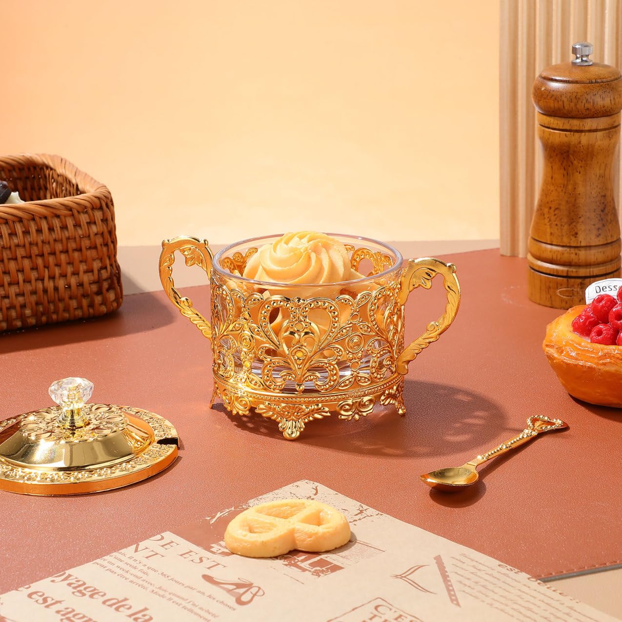 Artibetter 2 Stück Teiliges Gewürzglas mit Löffel und Deckel Stilvolle Vorratsdose aus Glas für Zucker Salz und Gewürze Praktische Küchenaufbewahrung als Geschenk und Dekorative Tischdose