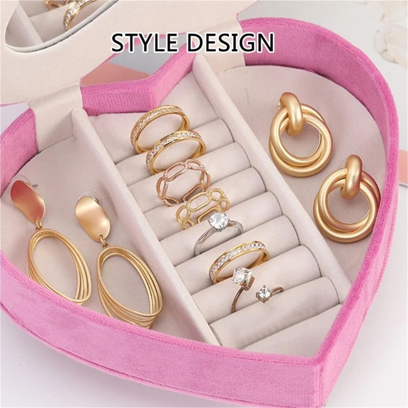 Boîte Bijoux Forme Canapé Organisateurs de bijoux en flanelle rose