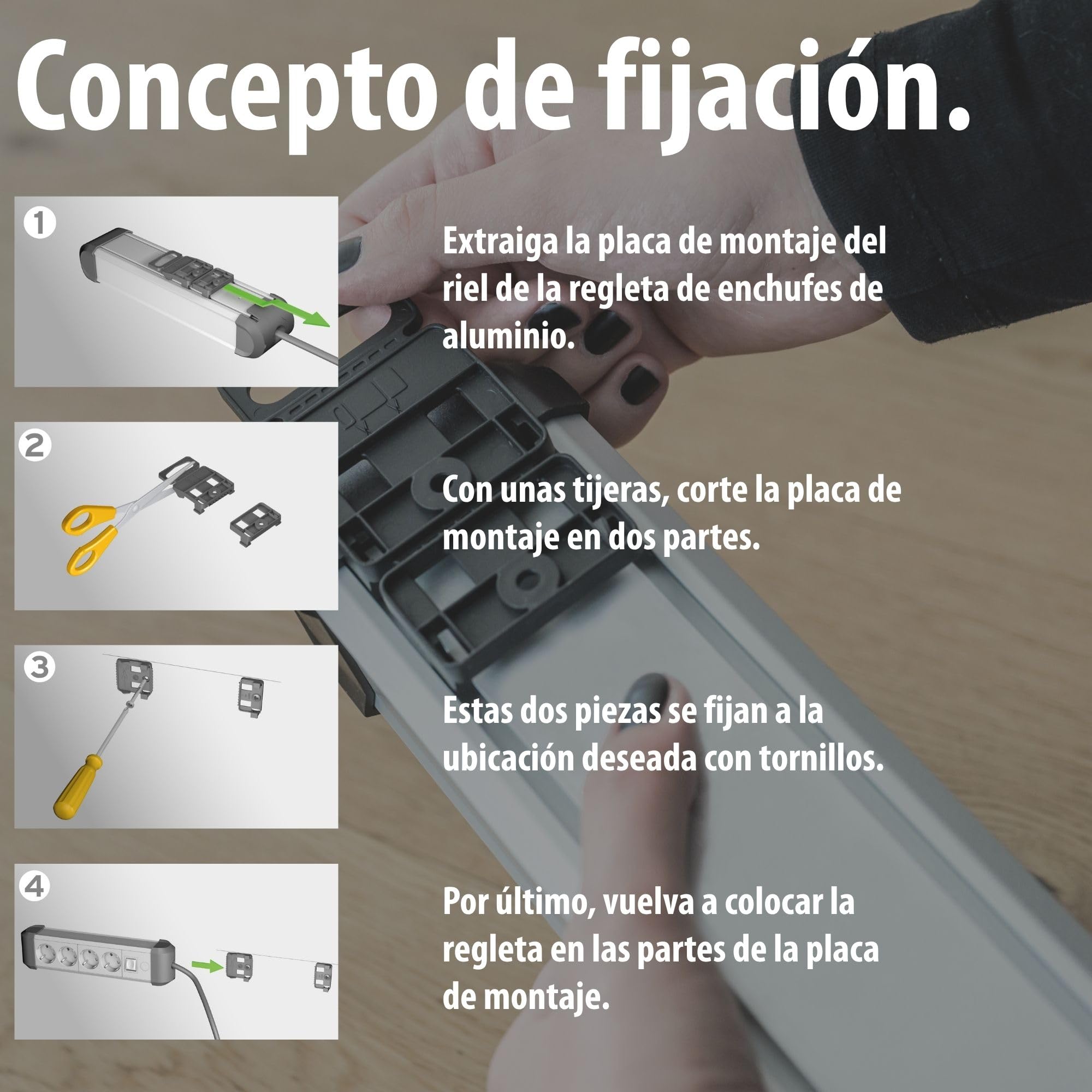 Brennenstuhl Premium-Protect-Line regleta enchufes de 6 Tomas con protección contra sobretensiones de 60.000 A (Cable de 3 m, Interruptor, protección antirayos, Fabricado en Alemania) Plateado/Negro