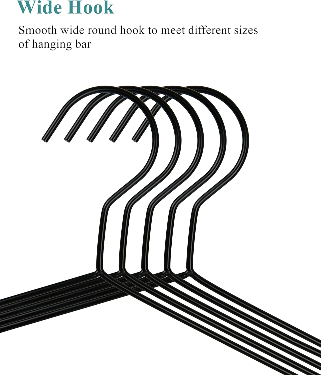 16.5" Heavy Duty Matte Black Metal Hangers 20 Pack, Wire Black Clothes Hangers for Coat Suit, Shirts, Dress, Pants，Camisole Wedding Dress (Black, 20Pack)