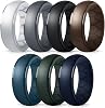 FORTHEE Silicone Wedding Ring for Men, Breathable Airflow Inner Curve, Mens' Rubber Wedding Engagement Bands for Crossfit Workout