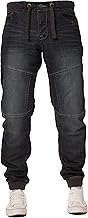 Enzo New Mens Cuffed Denim Joggers Jeans Black Fashion All Big King Sizes