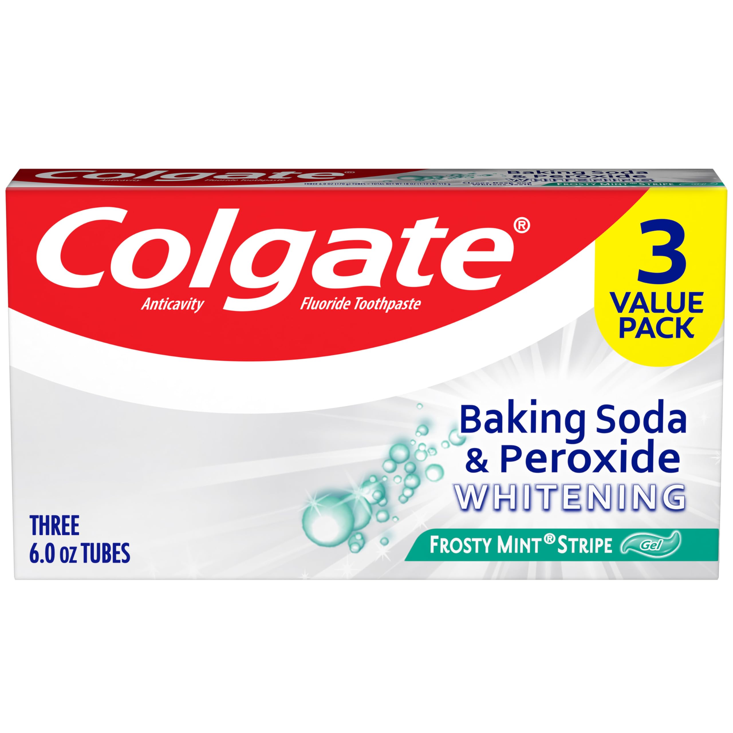Colgate Baking Soda and Peroxide Whitening Toothpaste Gel 3-Pack