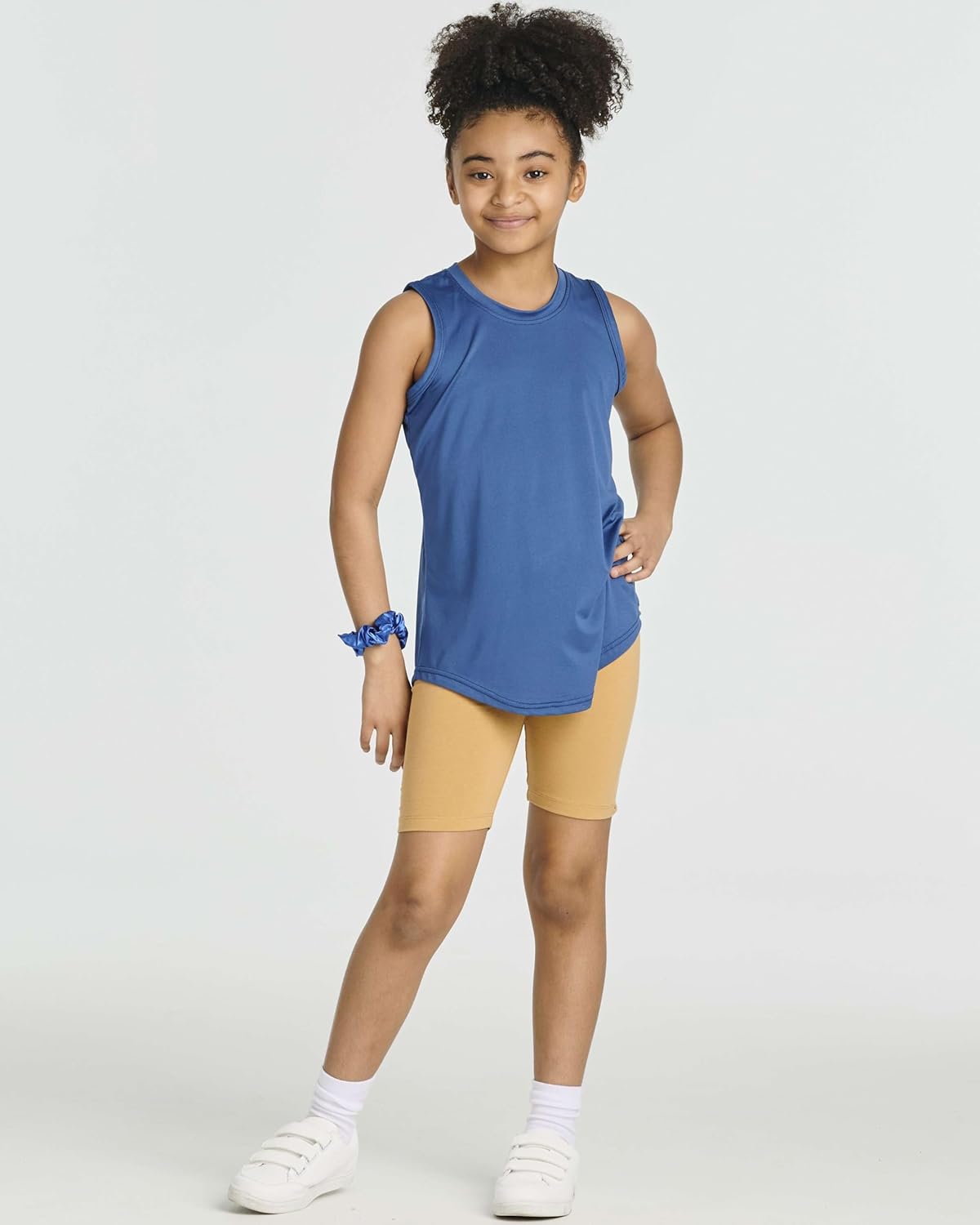 Real Essentials 5 Pack: Girls Cotton Spandex Biker Short Cartwheel Dance Shorts Athletic Under Dress Gymnastics (Ages 4-18) - Image 6