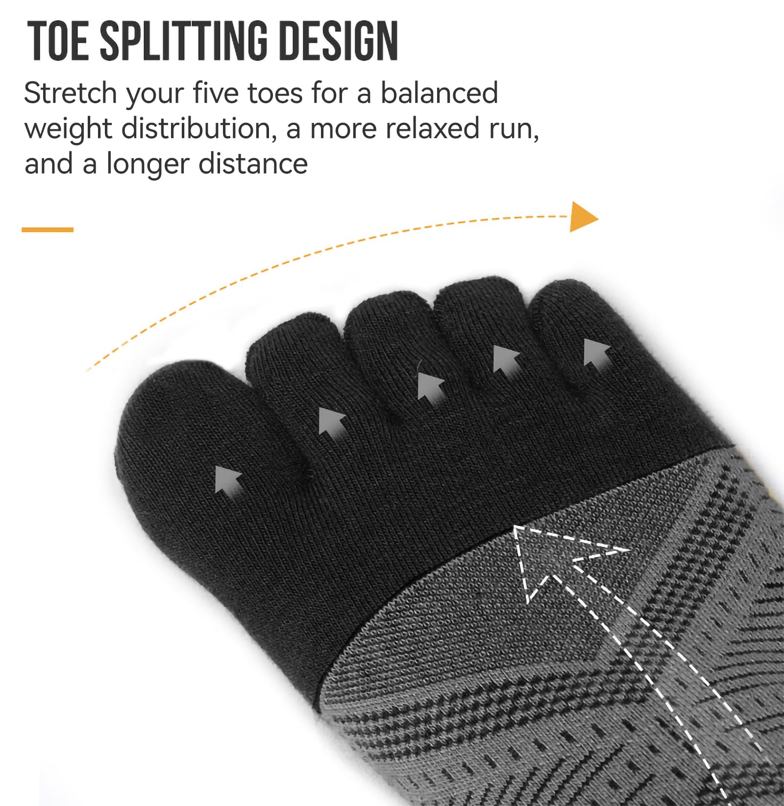 Zehensocken für Frauen Männer Coolmax Laufsocken 5 Fingersocken athletische Zehensocken 3 Paar