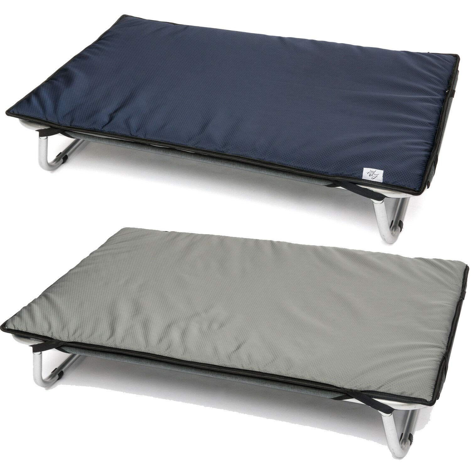 Leopet Materassino COPRIBRANDINA in Tessuto Waterproof con Elastici AI Bordi, Materassino Doubleface per Cani (55X90 cm, Blu - Grigio)