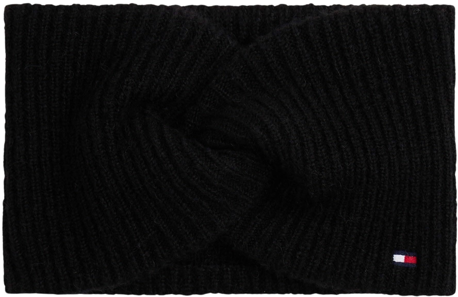 Tommy Hilfiger Women's TH Flag Fluffy Headband AW0AW17778, Black, One Size