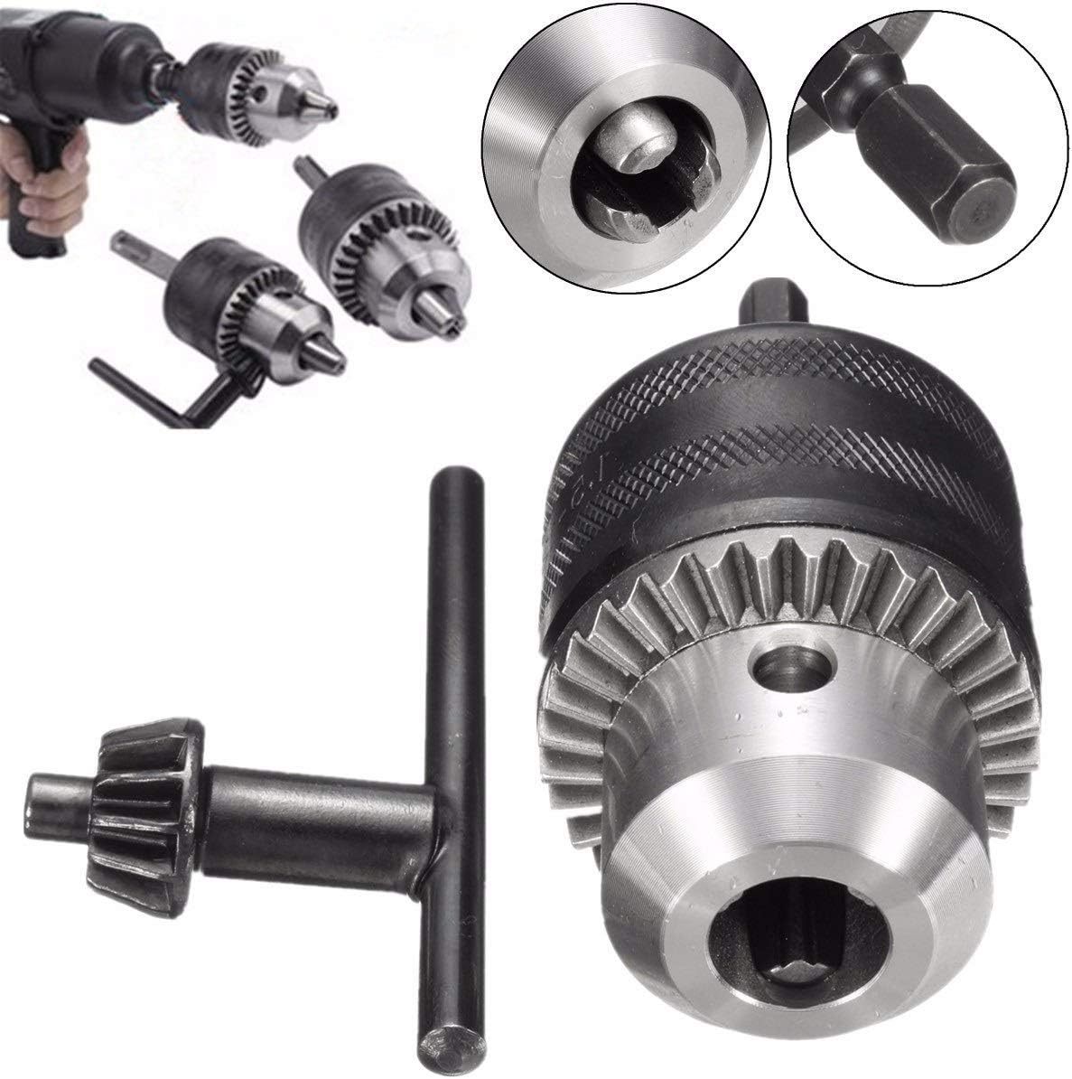SDS 1/2"/13mm Drill Chuck with Quick Change Drive and Wrench to Drill