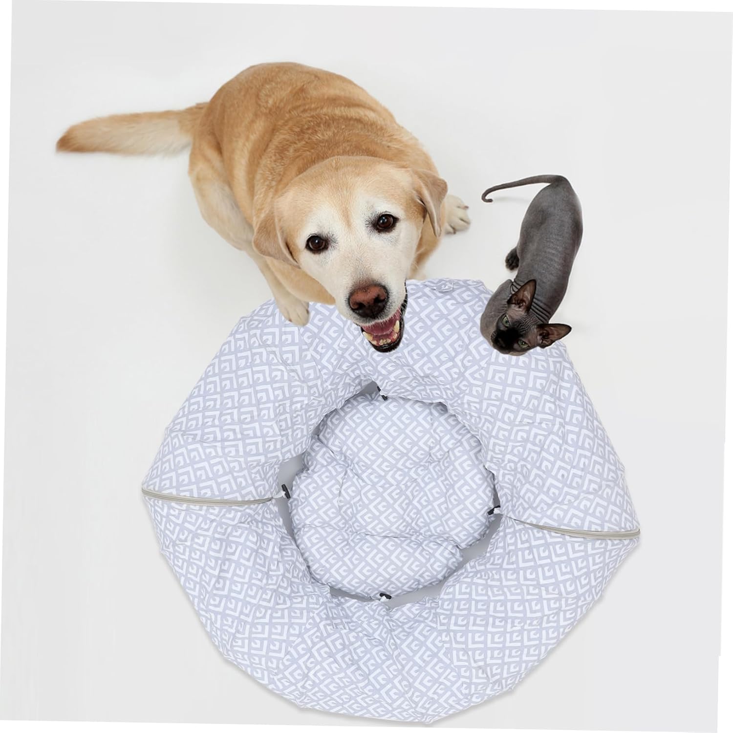 Mikikit Cat Tunnel Bed for Indoor Cats Detachable Pet Tunnel Plaything Interactive Game Toy Cozy Resting Space