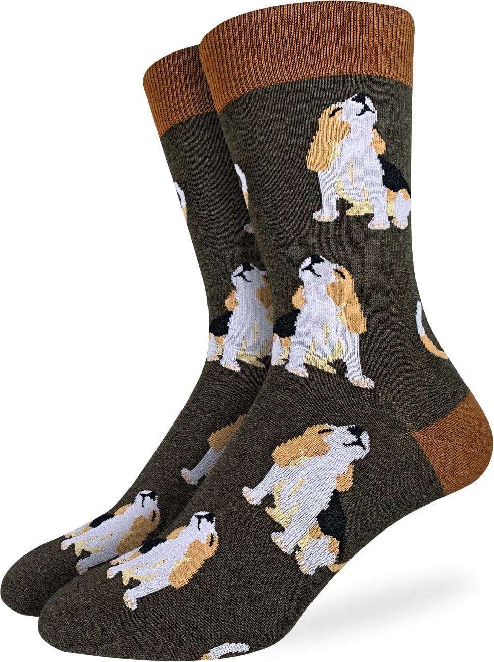Good Luck Sock Novelty Crew Socks for Adults - For Men, Women and Teens, Beagle Dog, Mens, Large
