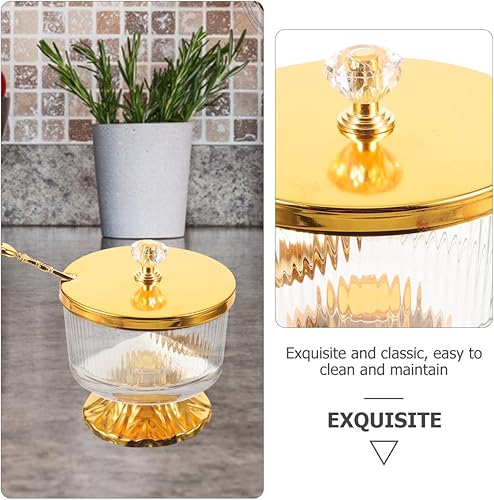 Miniatura 9 de Condimentos Contenedores de galletas Estilo europeo Hogar forjado Azucarero Aleación Crisper Café Azúcar Titular de azúcar Tarro de vidrio