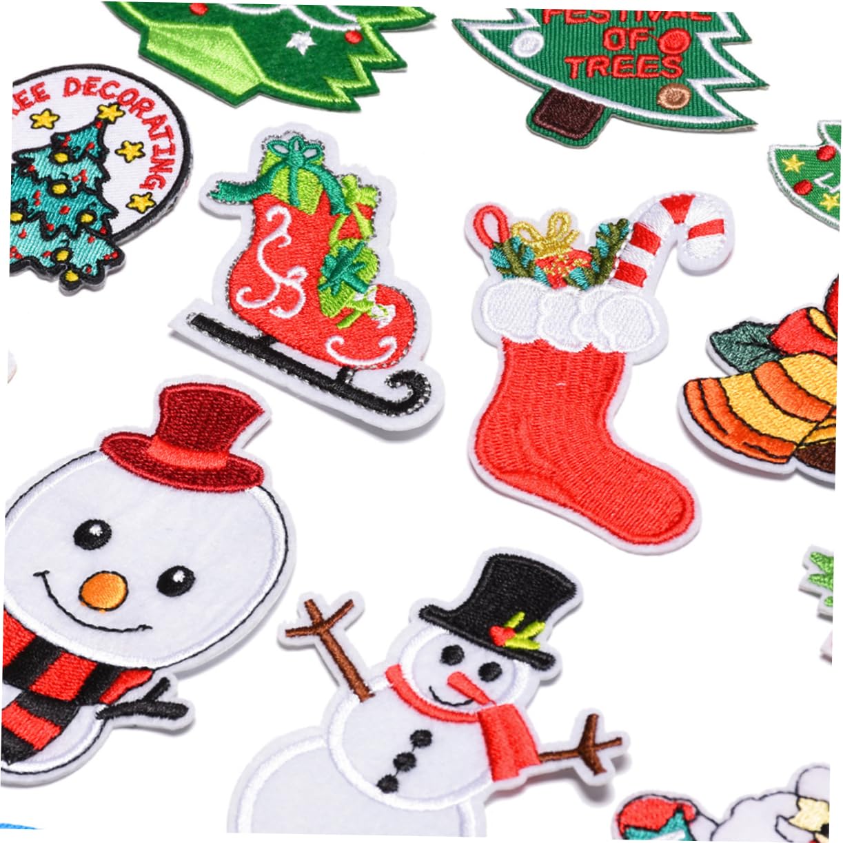 VILLCASE 3 Sets Stickpatches Auf Kleidung Für Weihnachtsdekor Zum Aufnähen Oder Aufbügeln Applikationen Für T-shirts Röcke Jeans 34 Stück * 3