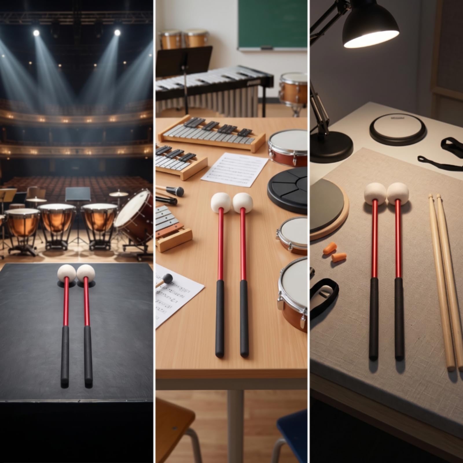 Baquetas Afinación Antislizante Baquetas Ergonómico Martillo para Percursionistas, Dorado, NO.78 Bajo Timbal BAT1 Dorado