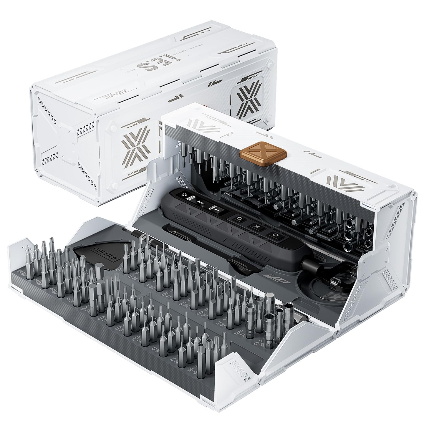 EZARC Elektrischer Schraubendreher, 181-In-1 Schraubendreher Elektrisch Set 3 Gänge Drehmoment, 162 Magnetische CR-V Bits, Mini Electric Screwdriver Wiederaufladbar für Handy, Uhr, Laptop