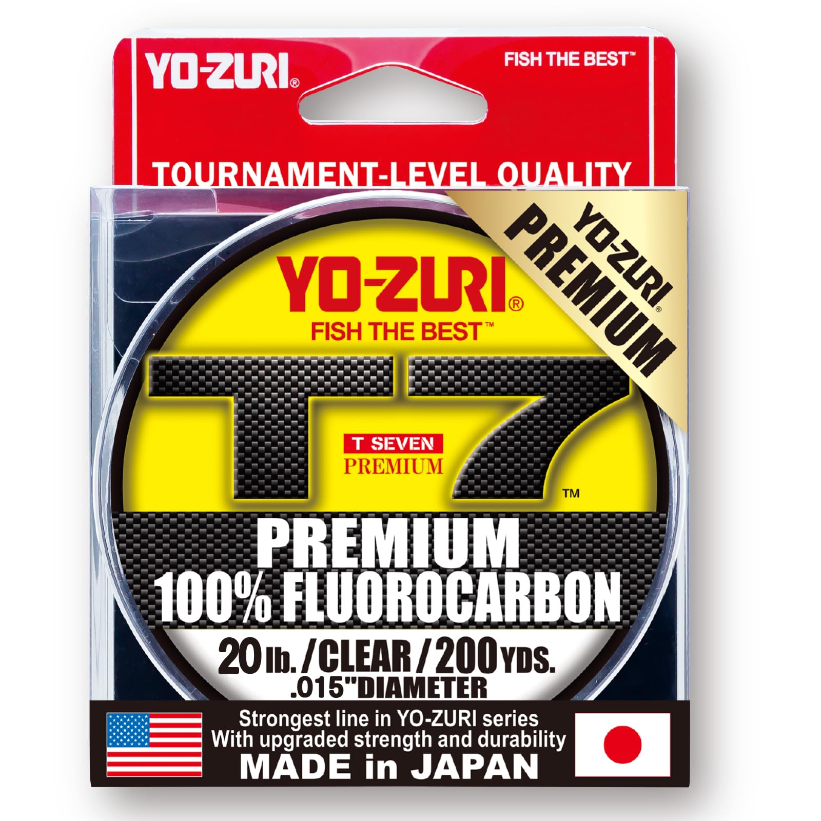 Yo-Zuri T7 Premium 200yd, Linea Fluorocarbon Unisex, Trasparente