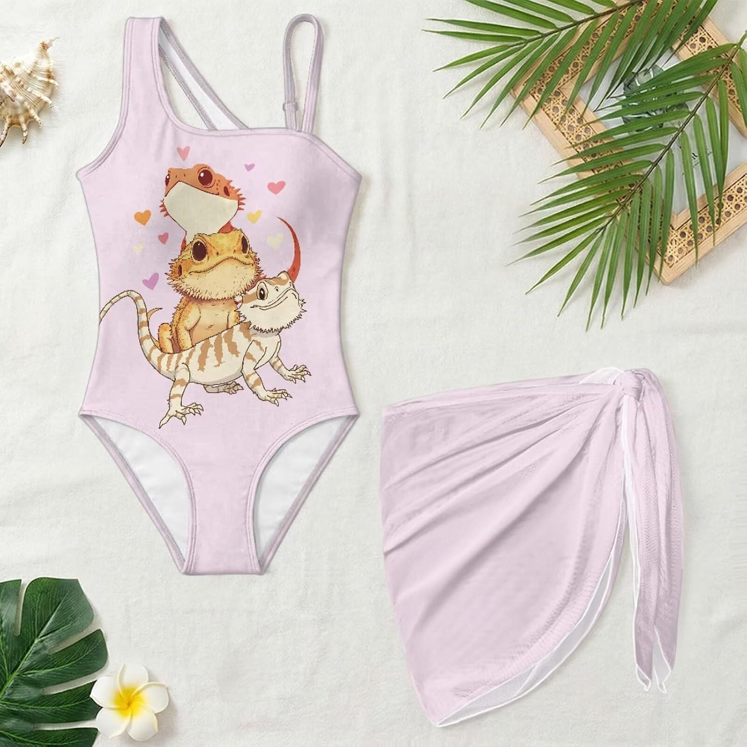 One Piece Swimsuits for Girls 7-18 Kids Quick Dry Bathing Suit with Cover up image 4
