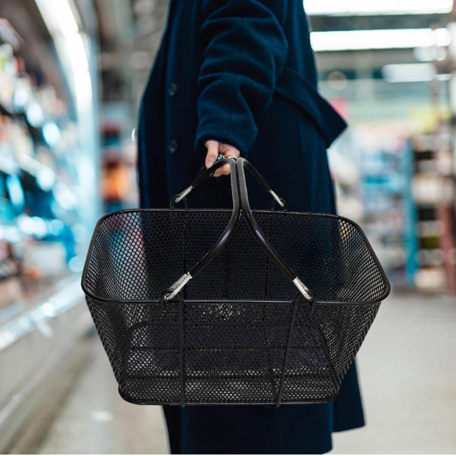 Cesta de con Asas Cesta de de Alambre para Tienda Minorista de Cocina