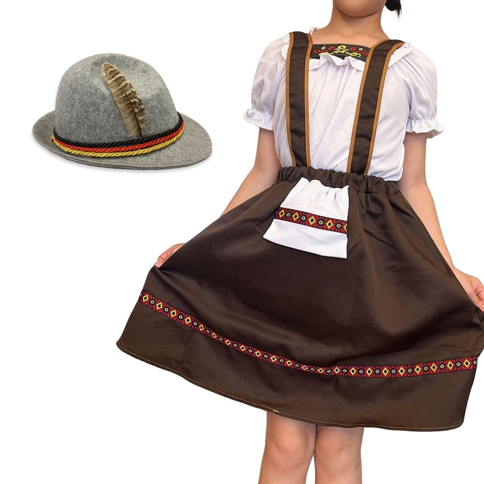 Kinderdirndl Mädchen Oktoberfest Trachtenkleid Bayerischer Stil