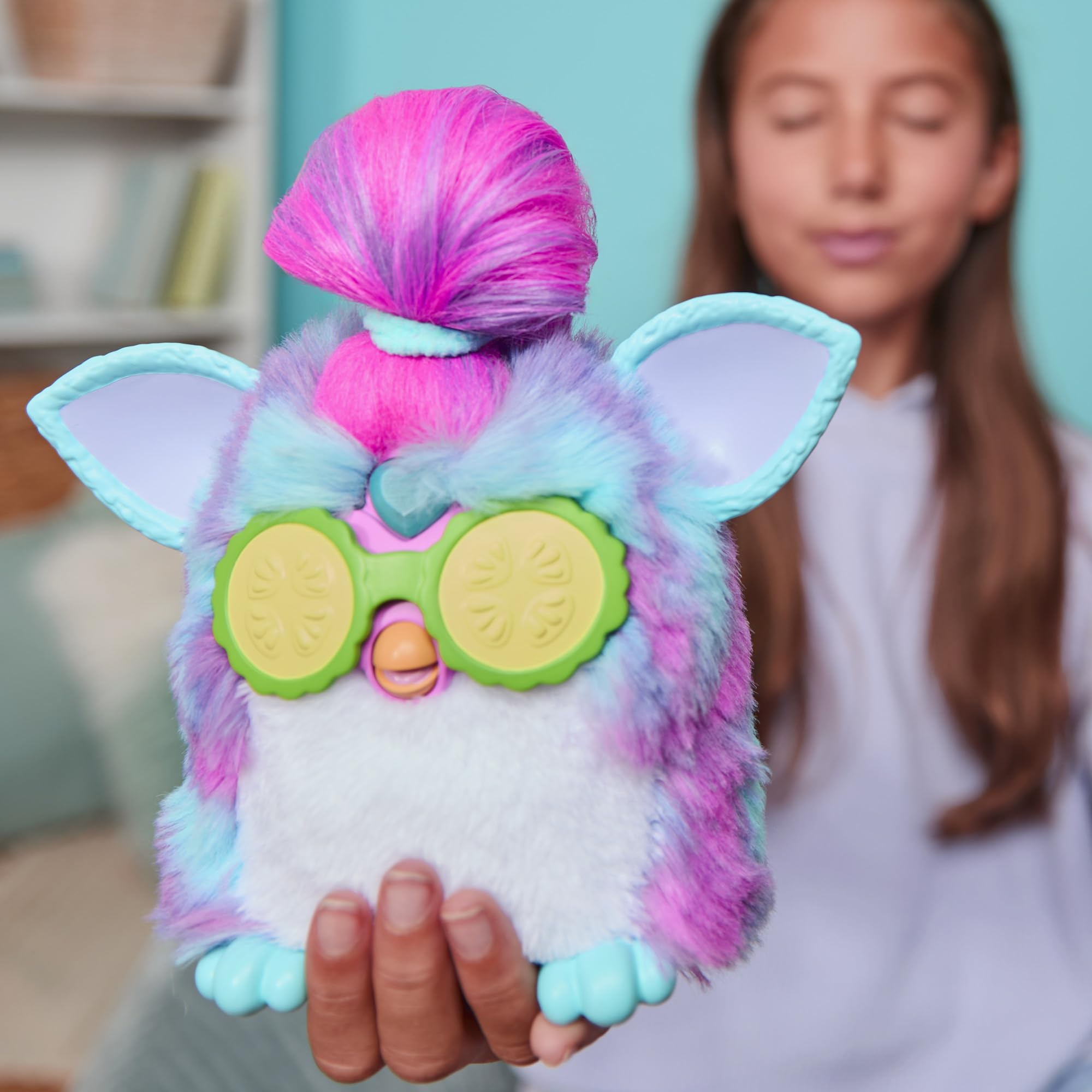 Furby Vibes Blue Razz Peluche Giocattolo Elettronico Interattivo per Bambini 6+