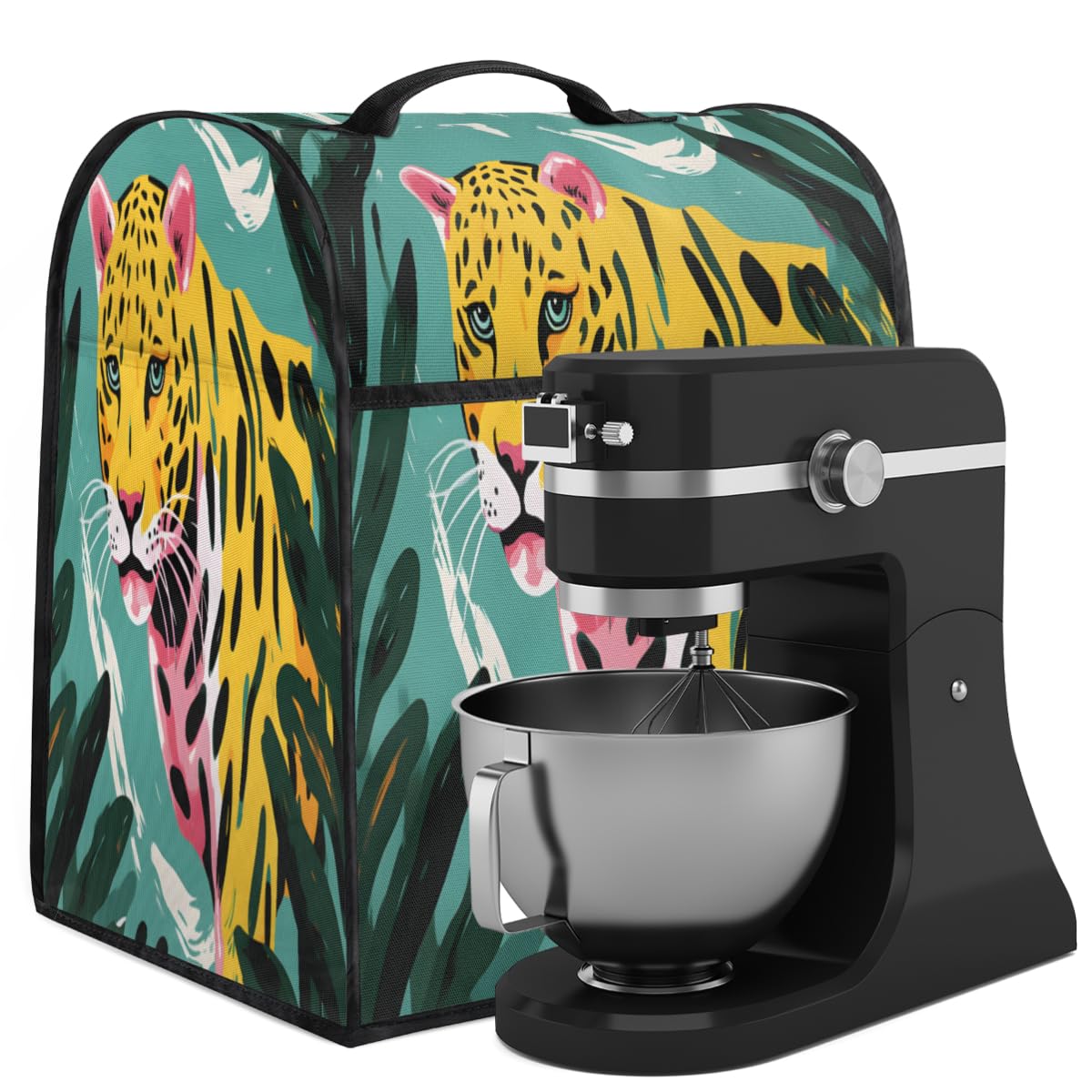 Coffee Maker Cover Abstract Leopard Pattern Kitchen Appliance Covers Small Appliance Covers Blender Cover Juicer Cover Dust Covers for Kitchen Appliances with Top Handle and Pockets,Washable,C192