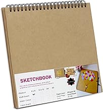 Lakeer Kraft Sketchbook - 8x8 inch|250 GSM-25 Sheets, for Sketching, Drawing, Panting, etc