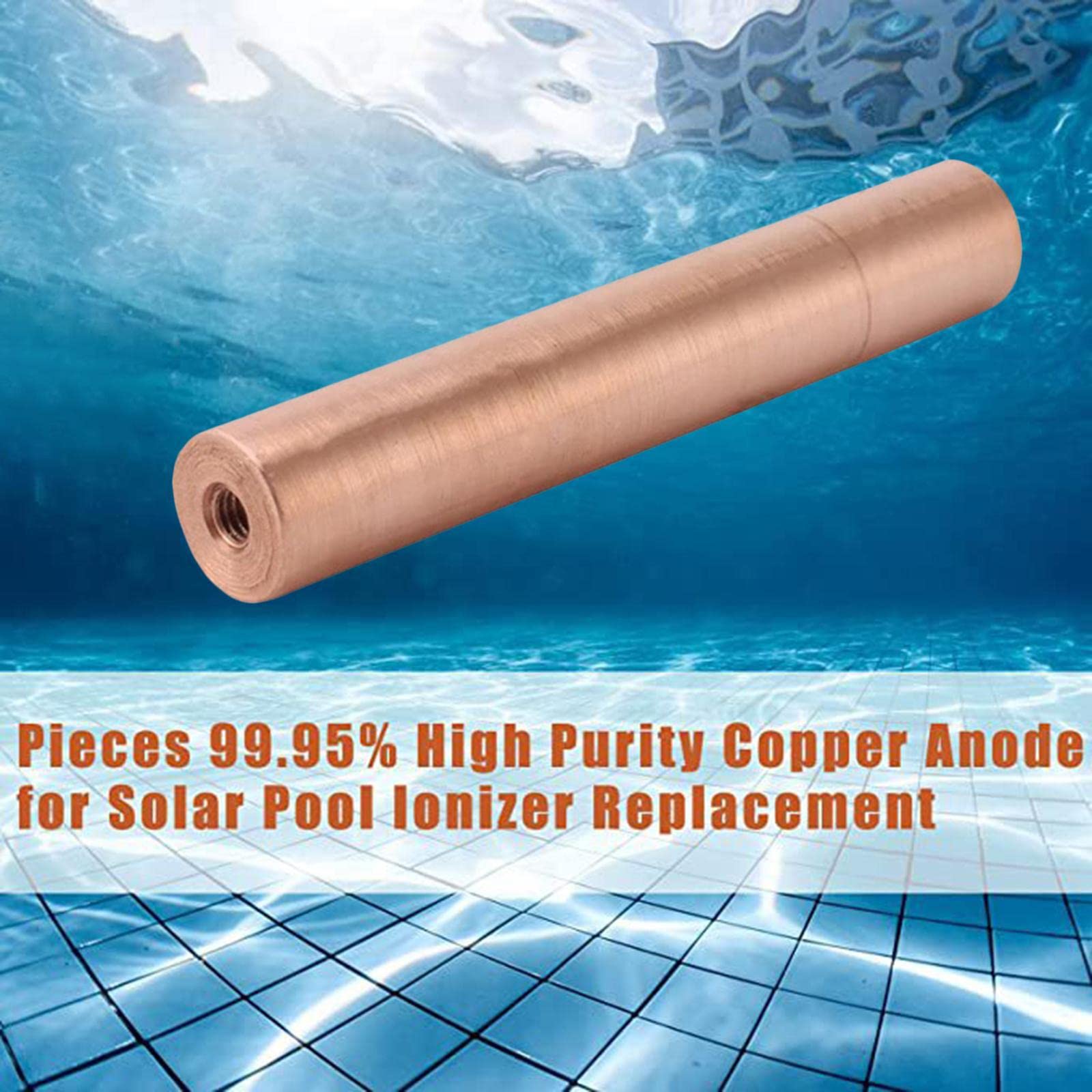 Anode Solaire Shipenophy Pour Ioniseur De Piscine - Remplacement Cuivre Brillant, Économie 80% Sur Le Chlore, Installation Facile Avec Vis