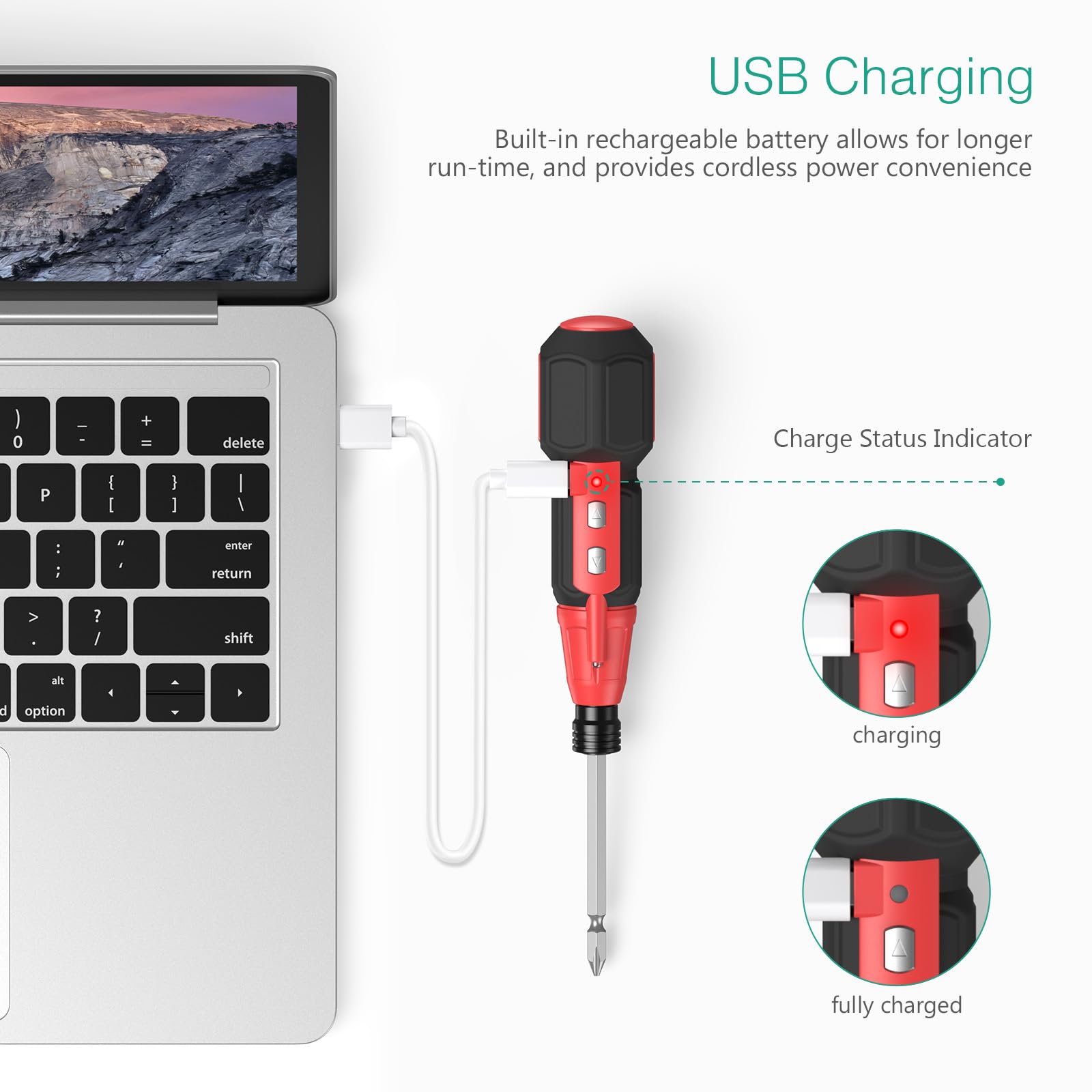 Snapklik.co : ORIA Electric Screwdriver Set, Rechargeable Cordless...