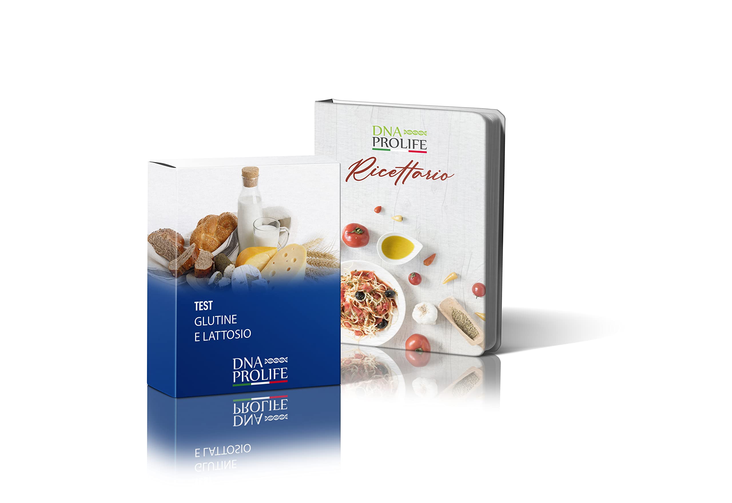 DIENNEA Prolife - Test per Intolleranza a Glutine e Lattosio con Ricettario di 300 Pagine - Scopri come migliorare il tuo benessere - Made in Italy