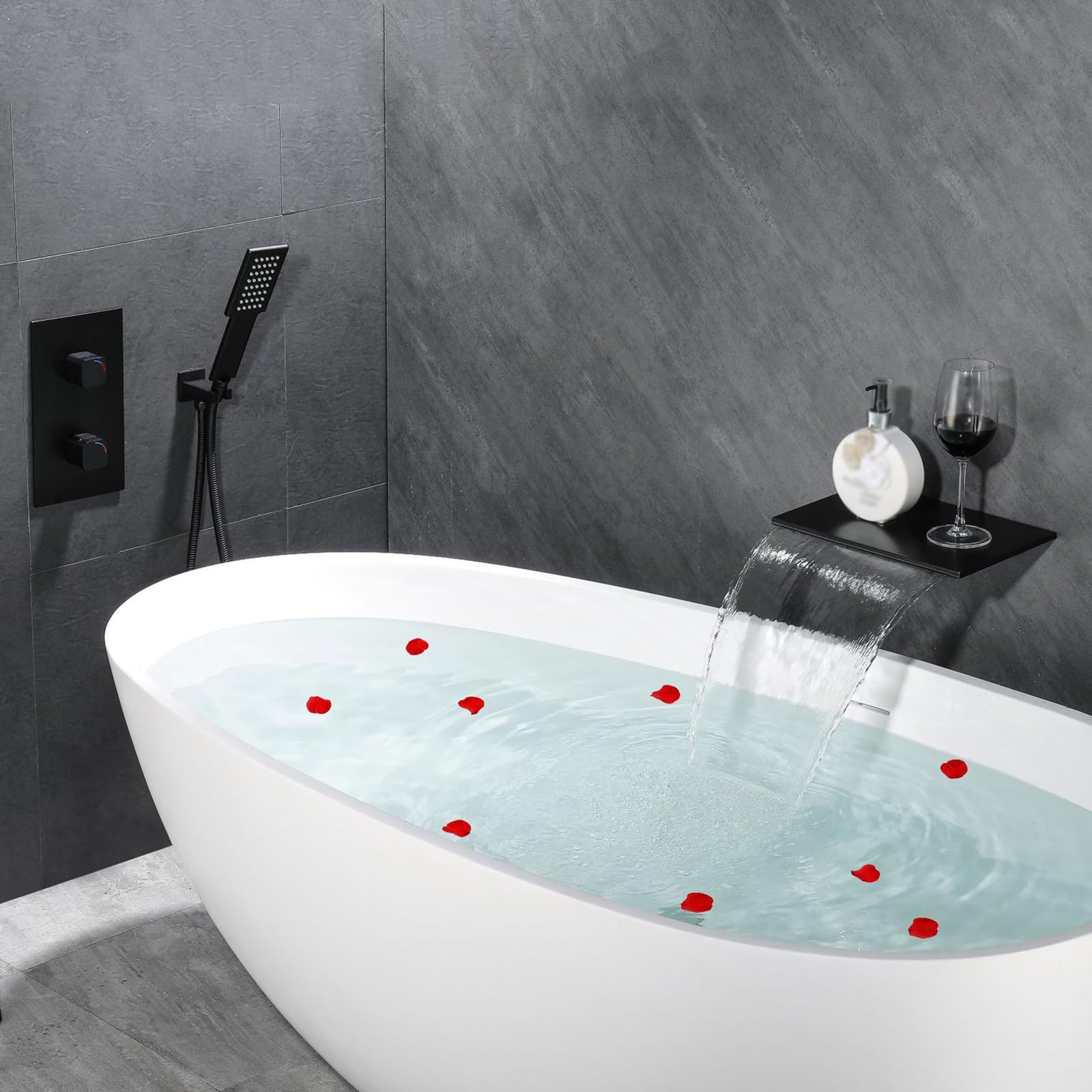 Mitigeur baignoire 3 trous encastré en laiton chromé avec pommeau