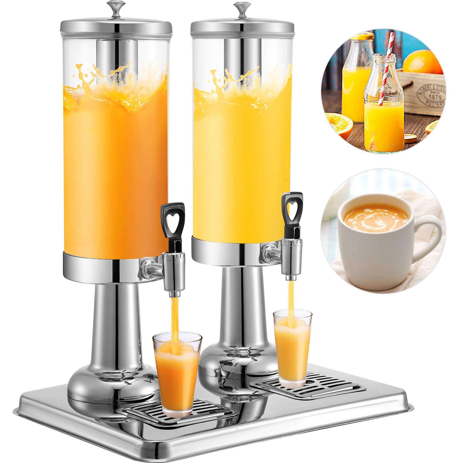 Buy VEVOR Hotel Juice Dispenser Double Tanks Hotel Beverage Dispenser 3