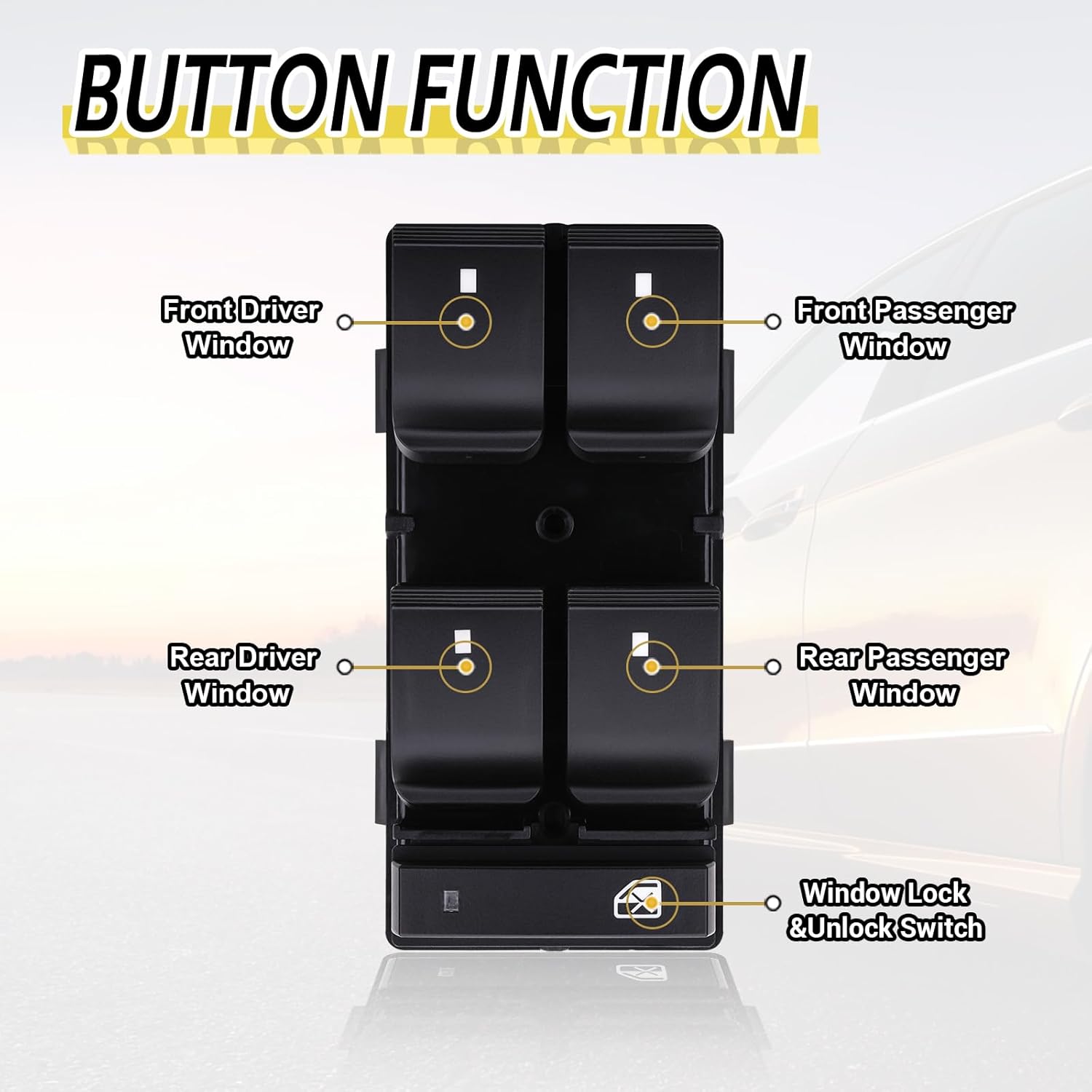 Vurkcy Power Master Window Control Switch Driver Side Compatible with 2007-2013 Chevy Silverado/Chevrolet Traverse/HHR/GMC Sierra/Yukon/Buick Enclave Replace OE 20945129 25789692