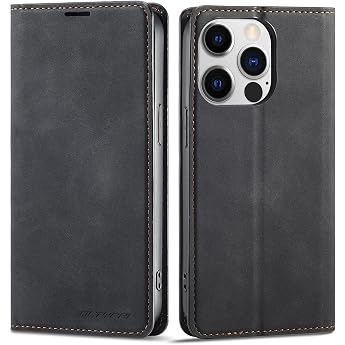 QLTYPRI Case for iPhone 15 Pro 6.1 inch Premium Leather Case Black