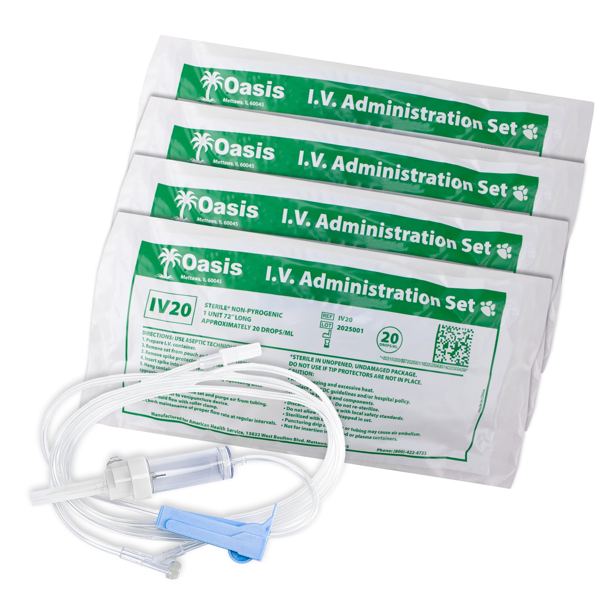 Oasis Universal IV Set, Veterinary Animal Use Only, 5 Pack, 20 dr/mL