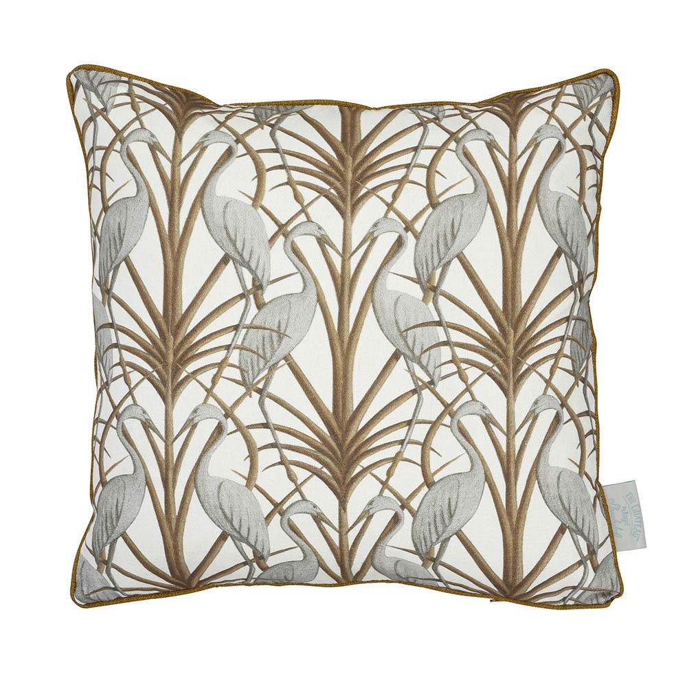 The Chateau 1 x NOUVEAU HERON Cushion Cover - 43 x 43cm - CREAM - No Insert