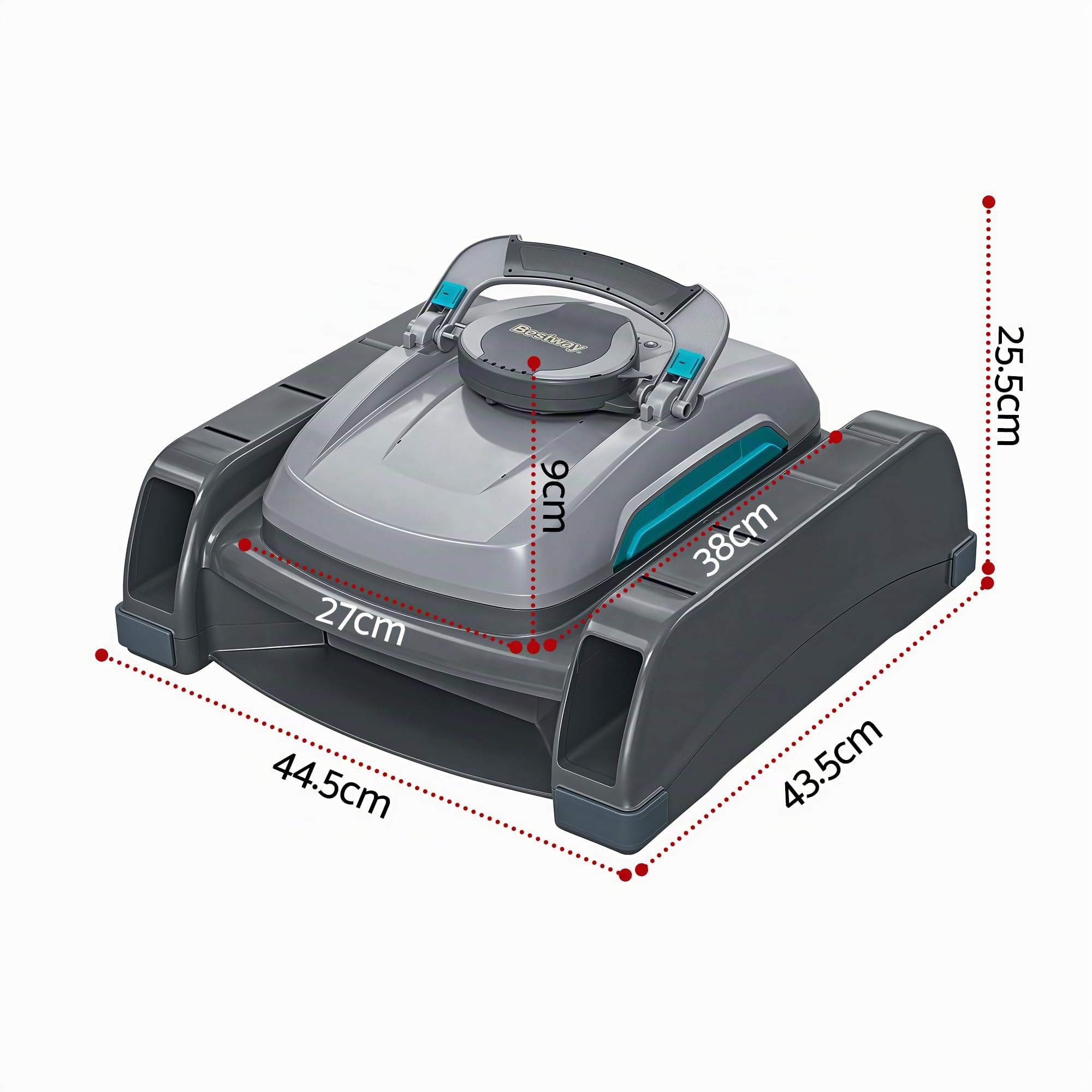 Bestway AquaTronix G300 Robot de Piscine Autonome 2 en 1 avec Skimmer de Surface, aspirateur de Piscine sans Fil pour Nettoyage Automatique du Sol et de la Surface jusqu'à 50 m²