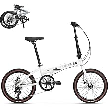 Folding Bike, 20 Inch Folding Bicycle, 8 Speeds, Mechanical Disc Brake, Bicycle, Aluminum Alloy Frame, Adult Speed Bike, 52T Gear, Adjustable Height, Suitable for Height 140-190cm